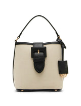 Anne Klein Convertible Small Covered Buckle Canvas Bucket Handbag
