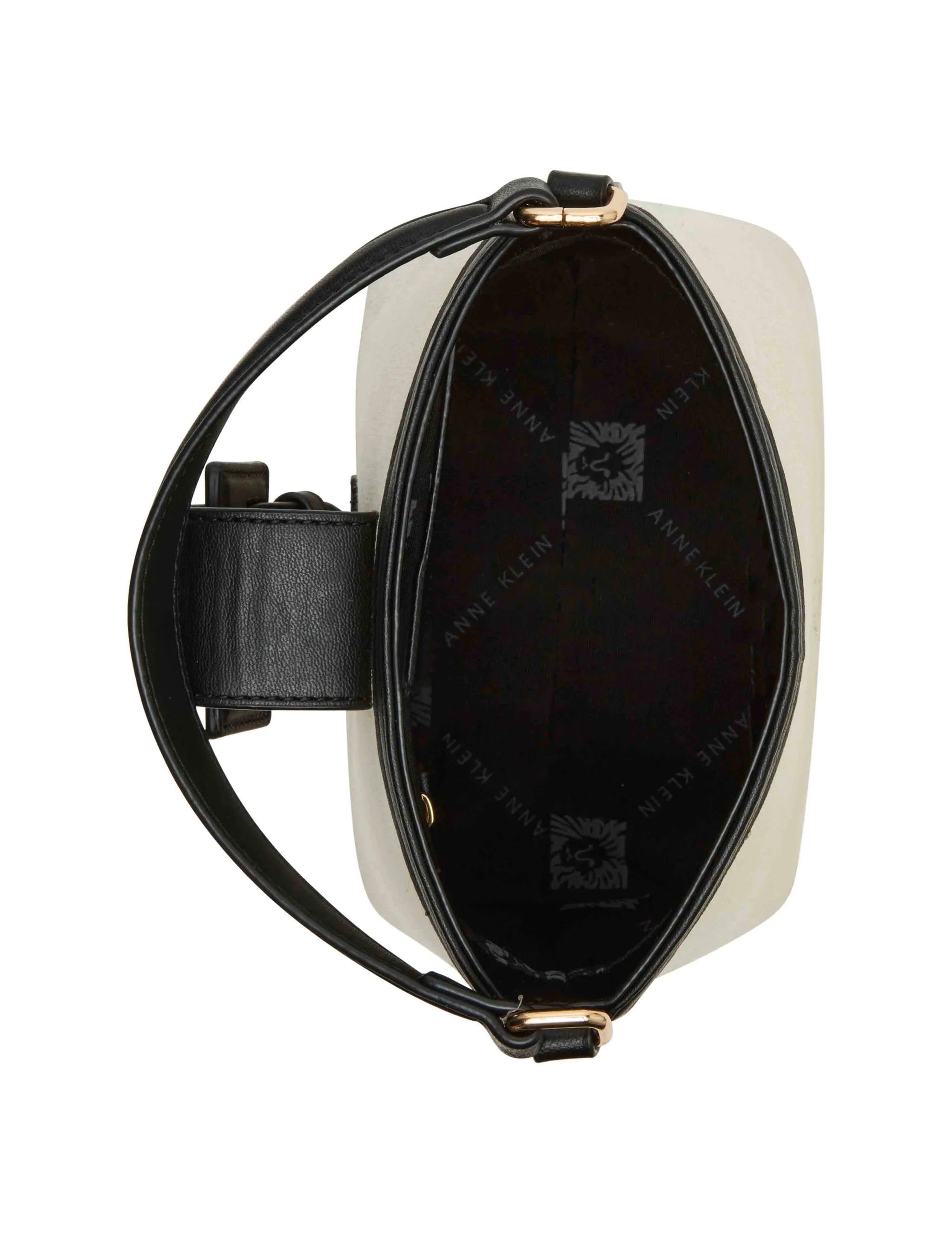 Anne Klein Convertible Small Covered Buckle Canvas Bucket Handbag