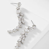 Nadri Prima Silver Cubic Zirconia Long Linear Earrings