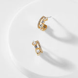 Nadri Love All Gold Double Hoop Earrings