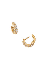 Nadri Perfect 2.5 mm Cubic Zirconia X 12 mm Gold Huggie Hoop Earrings