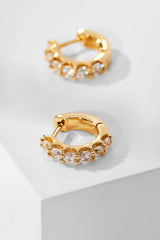 Nadri Perfect 2.5 mm Cubic Zirconia X 12 mm Gold Huggie Hoop Earrings