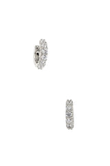 Nadri Perfect 2.5 mm Cubic Zirconia X 12 mm Silver Huggie Hoop Earrings