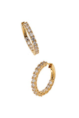 Nadri Perfect 2.5 mm Cubic Zirconia X 20 mm Gold Hoop Earrings