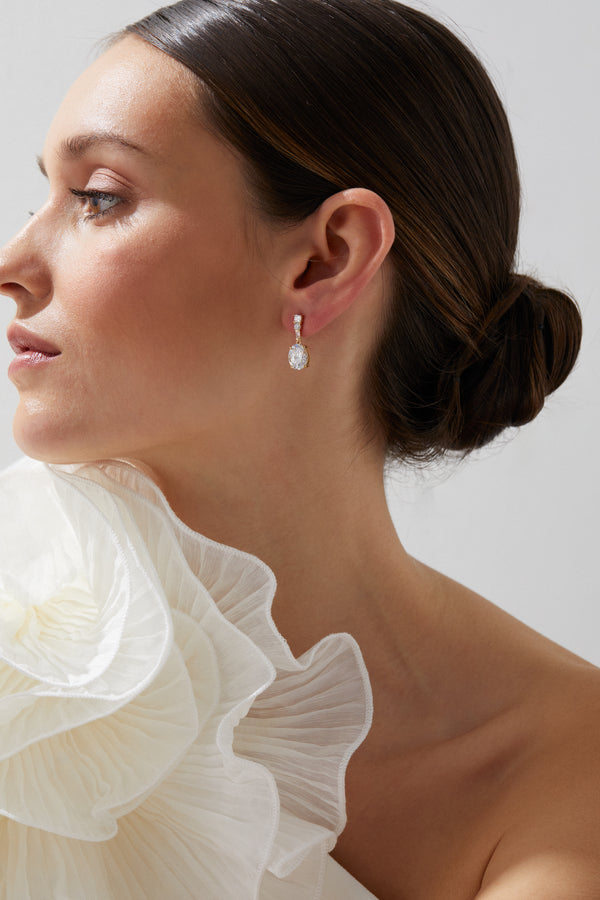 Nadri Delphine Oval CZ Drop Earrings