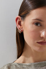 Nadri Delphine Triple Linked Hoop Earrings