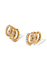 Nadri Delphine Triple Linked Hoop Earrings