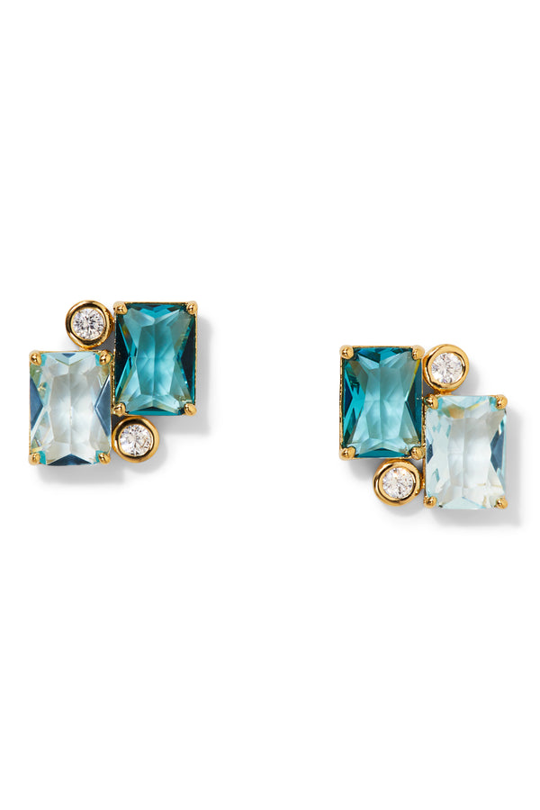Nadri Blue Lagoon Stud Earrings