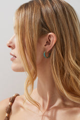 Nadri Blue Lagoon Ombre C Hoop Earrings