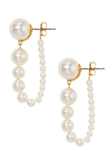 Nadri London Frontback Linear Pearl Earrings