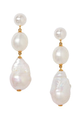 Nadri London Triple Pearl Drop Earrings