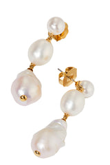Nadri London Triple Pearl Drop Earrings