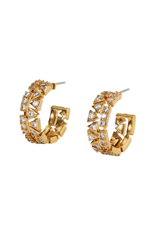 Nadri Luxor CZ Small C Hoops Earrings