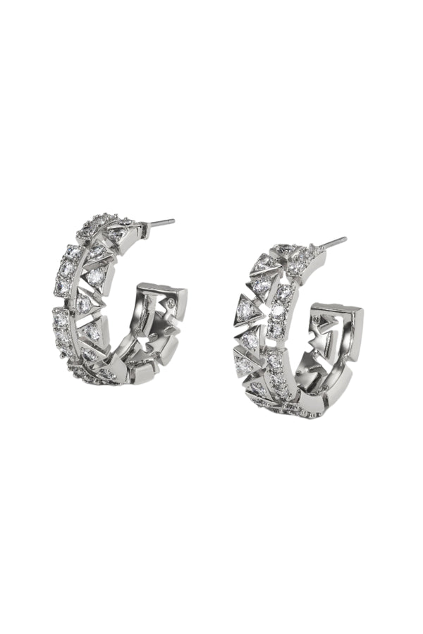 Nadri Luxor CZ Small C Hoop Earrings