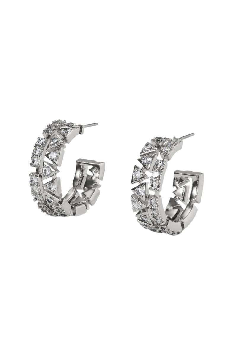 Nadri Luxor CZ Small C Hoop Earrings