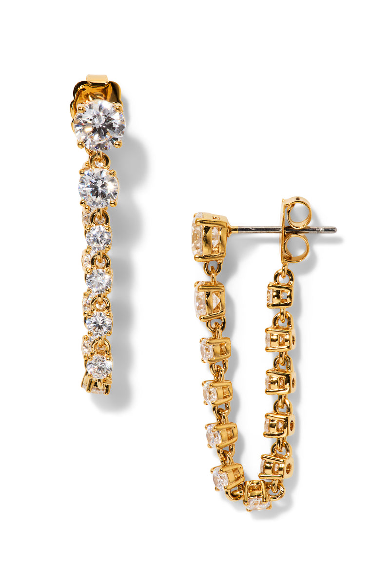 Nadri Gold-Plated Front Back Earrings