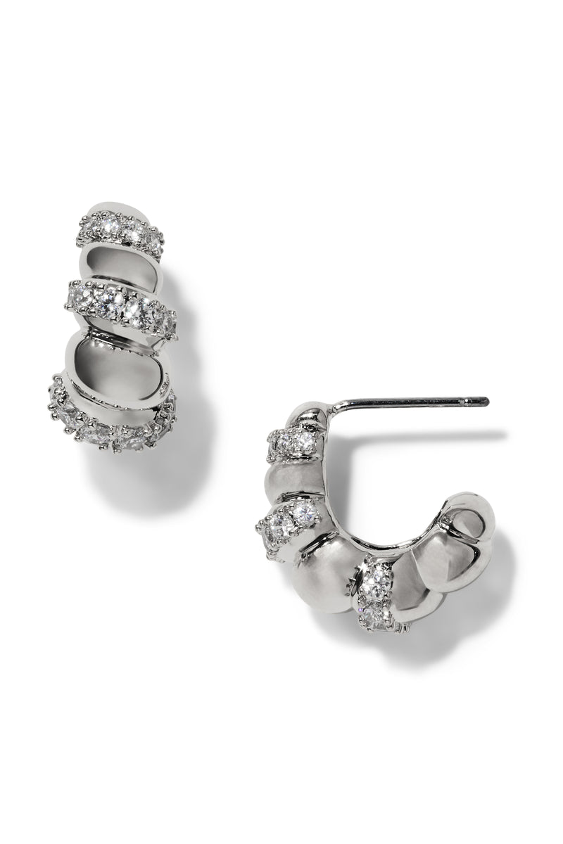 Nadri Pisa Puffy Pave Earrings