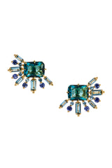 Nadri Stellar Halo Multi Stone Stud Earrings