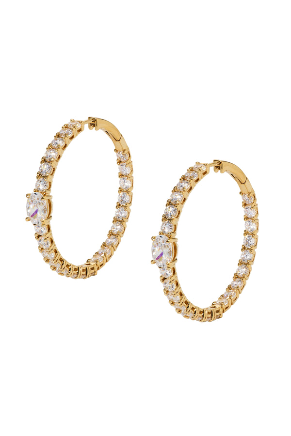 Nadri Stellar Cubic Zirconia Hoop Earrings