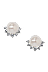 Nadri Venus Pearl Stud Earrings