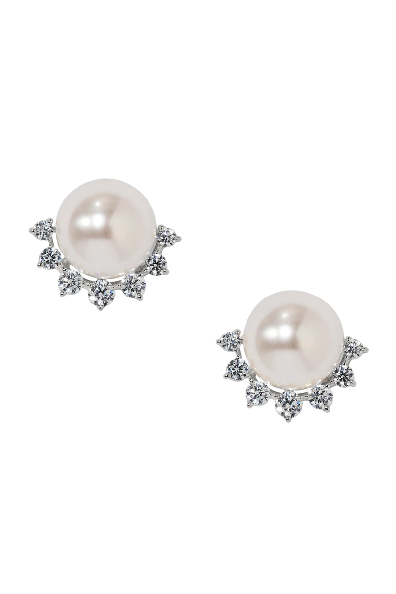 Nadri Venus Pearl Stud Earrings