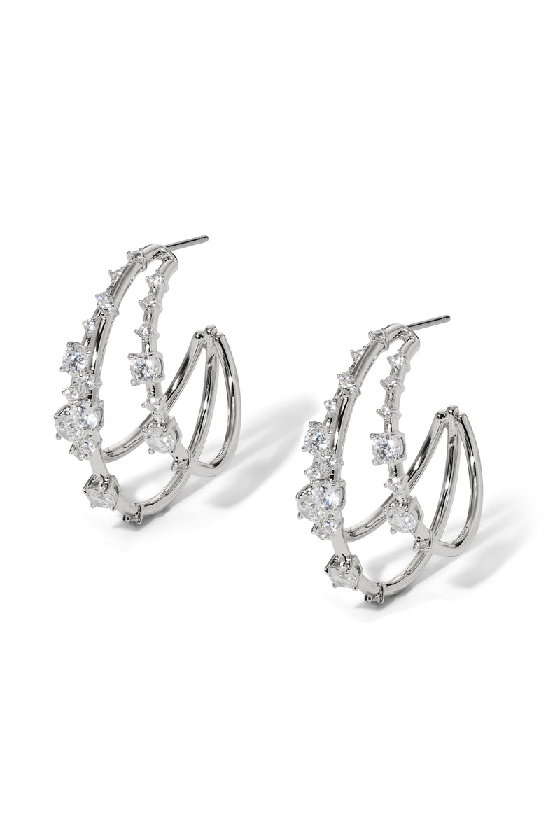 Nadri Everleigh Multi C Hoop Earrings