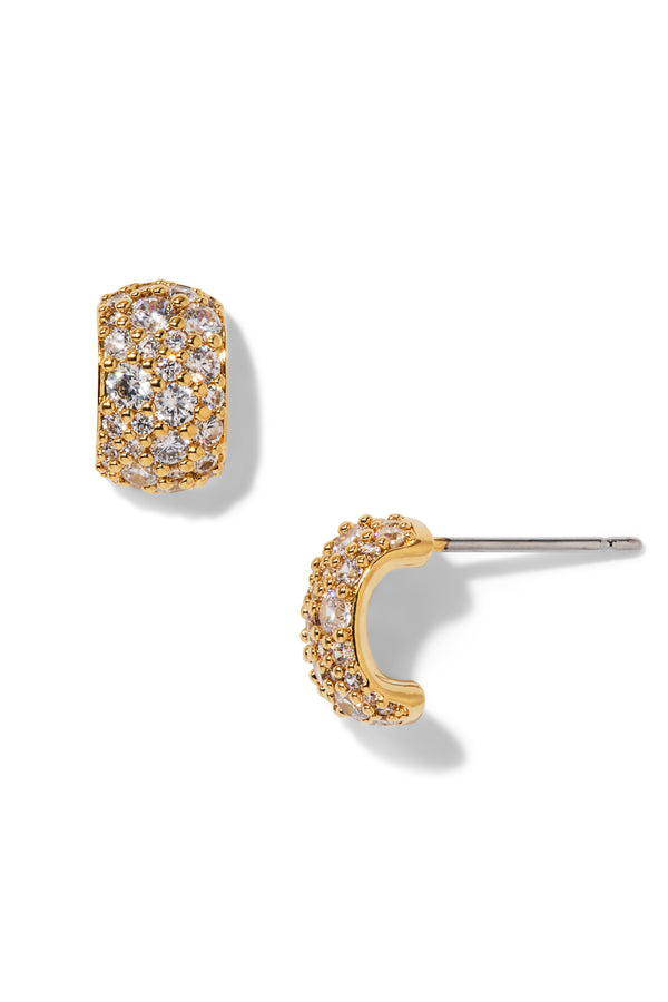 Nadri Gold-Plated Crushed Pavé Stud Earrings