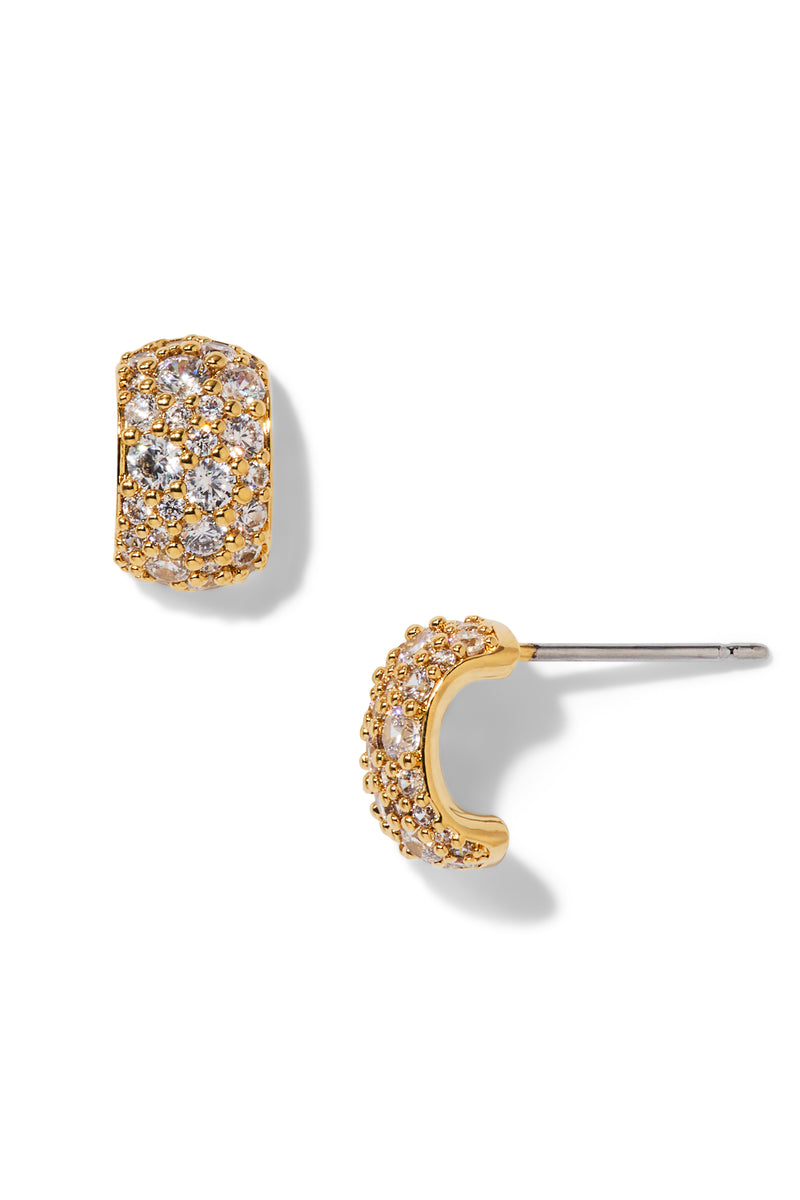 Nadri Gold-Plated Crushed Pavé Stud Earrings