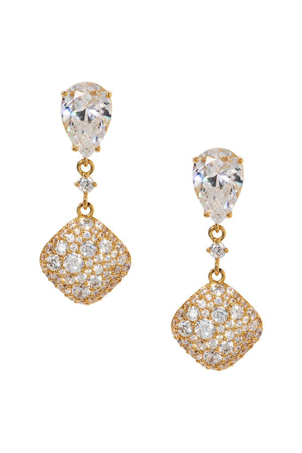 Nadri Crushed Pave Double Drop Earrings