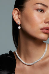 Nadri Crushed Pave Double Drop Earrings