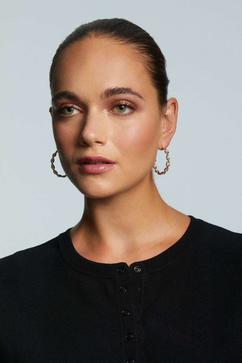 Nadri It Girl Medium C Hoop Earrings