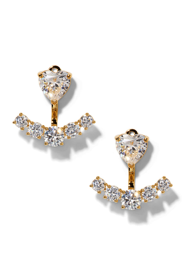 Nadri Le Bisou Heart Jacket Earrings