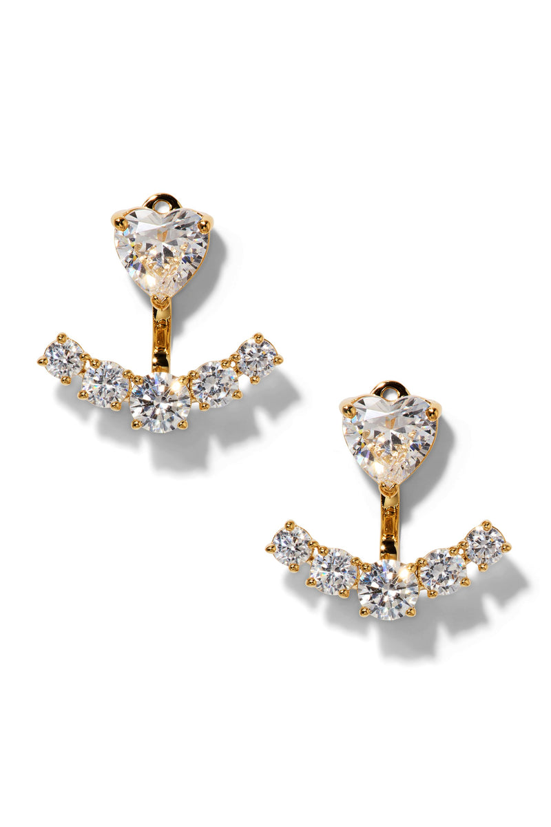 Nadri Le Bisou Heart Jacket Earrings