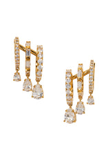 Nadri Bonne Annee Triple Illusion Hoop Earrings