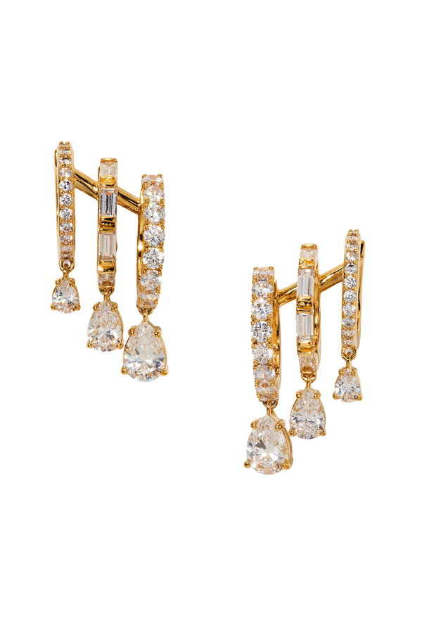 Nadri Bonne Annee Triple Illusion Hoop Earrings