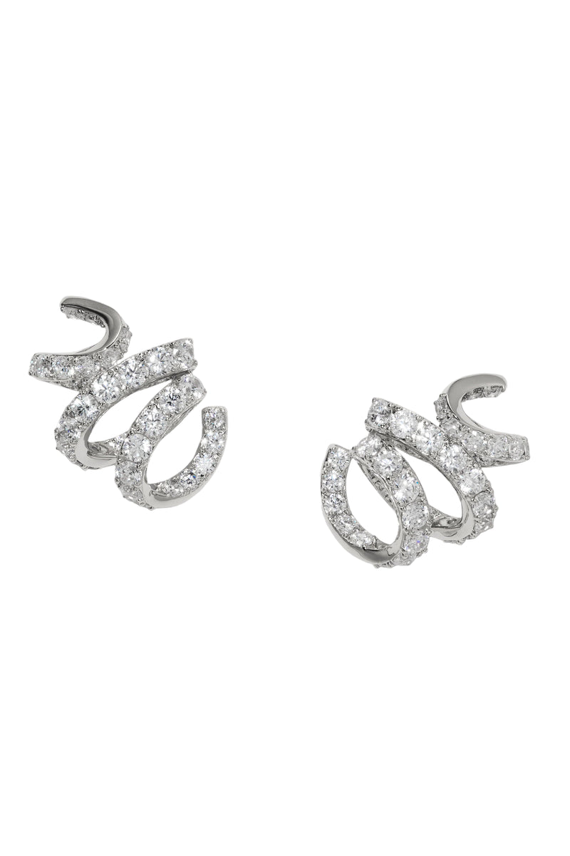 Nadri Bonne Annee Ribbon Stud Earrings