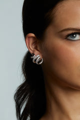 Nadri Bonne Annee Ribbon Stud Earrings