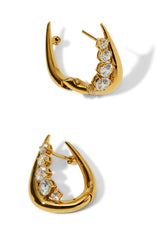 Nadri Phenom Gold Huggie Earrings