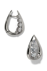 Nadri Phenom Silver Huggie Earrings
