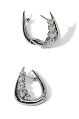 Nadri Phenom Silver Huggie Earrings