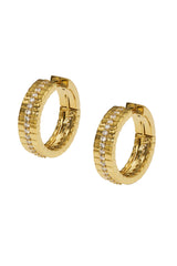 Nadri Delancey Pave Strip Gold Hoop Earrings