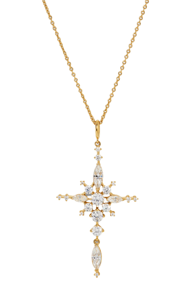 Nadri Cassi CZ Cross Pendant Necklace