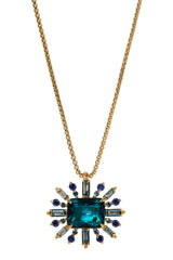 Nadri Stellar Multi Stone Full Halo Pendant Necklace