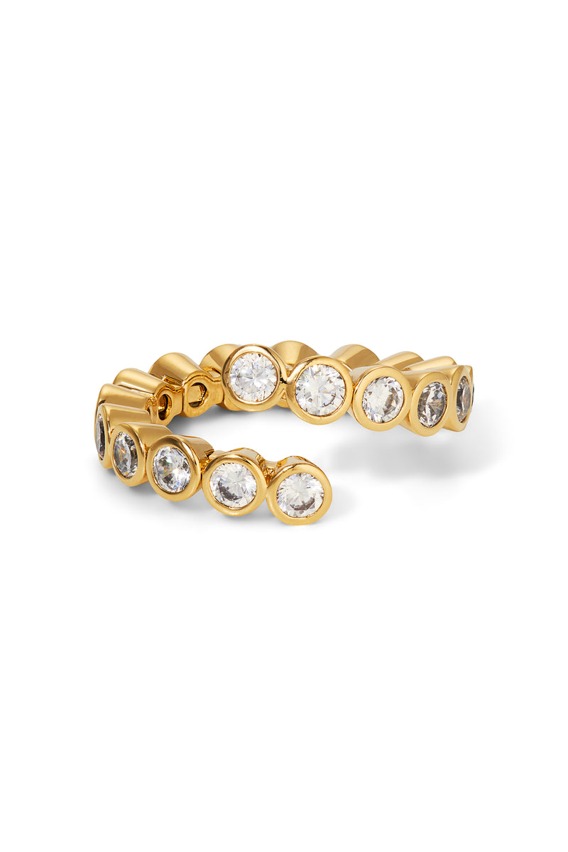 Nadri Gold-Plated Dazzle Bezel Flex Ring - Size 7