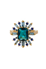 Nadri Stellar Multi Stone Halo Ring - Size 7