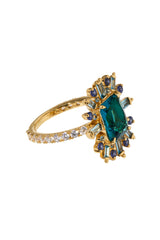 Nadri Stellar Multi Stone Halo Ring - Size 7