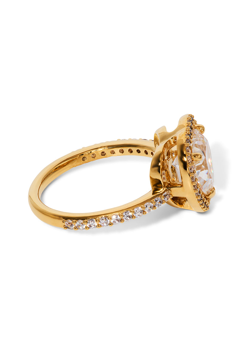 Nadri Le Bisou Halo Heart Ring - Size 7