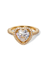 Nadri Le Bisou Halo Heart Ring - Size 8