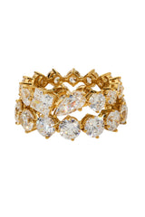 Nadri Lucia Mixed Cubic Zirconia Gold-Plated Ring Set - Size 7