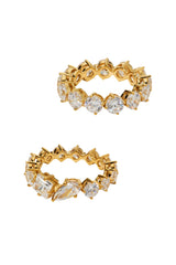 Nadri Lucia Mixed Cubic Zirconia Gold-Plated Ring Set - Size 7